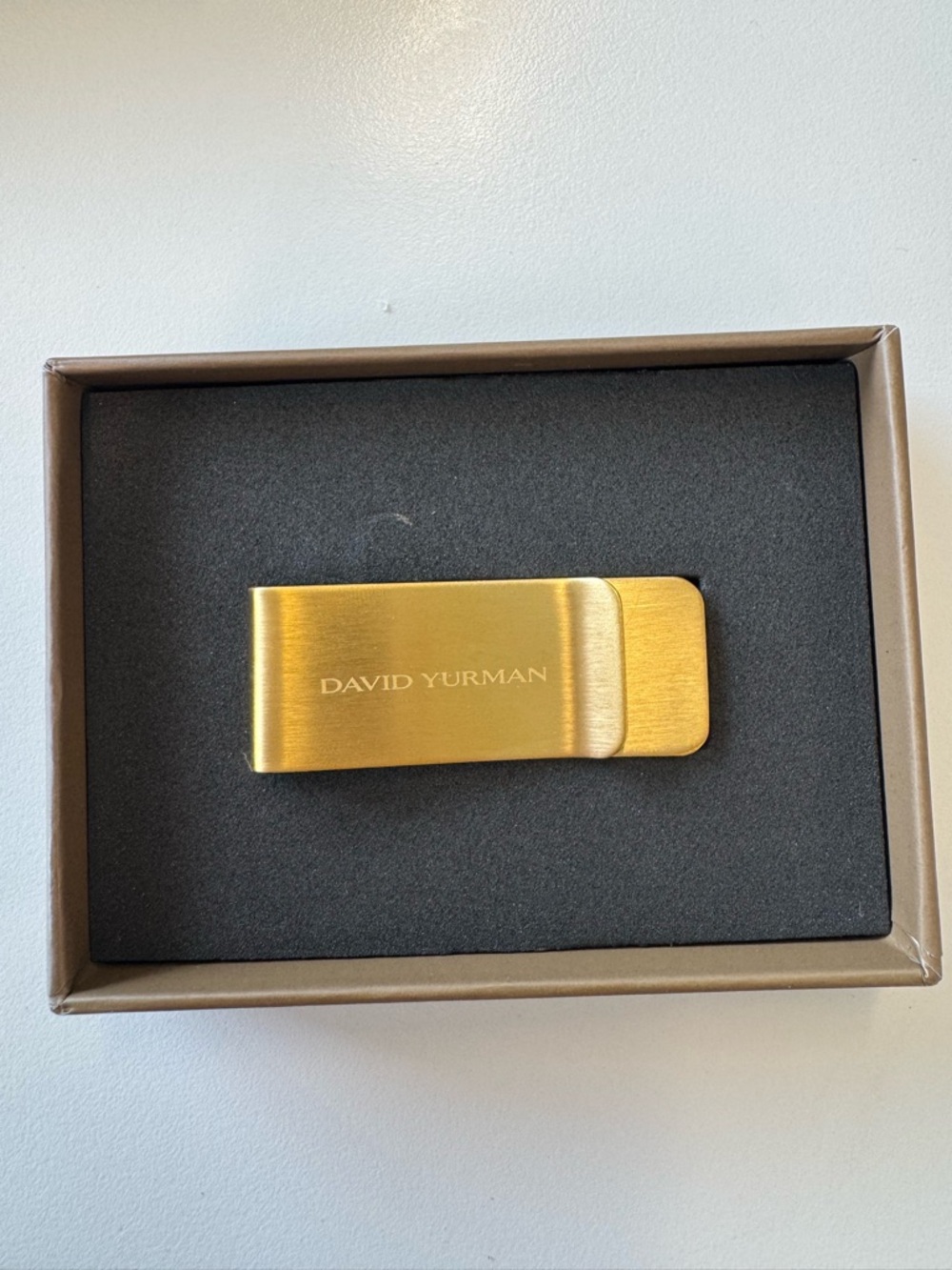 David Yurman Gold Money Clip with Brushed Finish